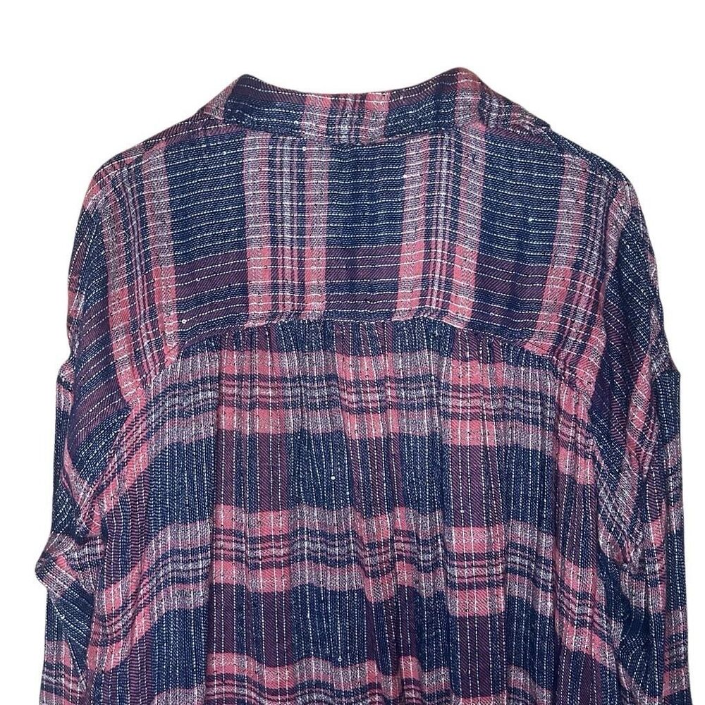 Free People Fearless Love Pink Bell Long Sleeve Tunic Top Size S Striped Boho - Picture 5 of 13